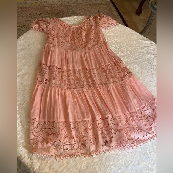 Signature pink lace dress petite M - Picture 7 of 9